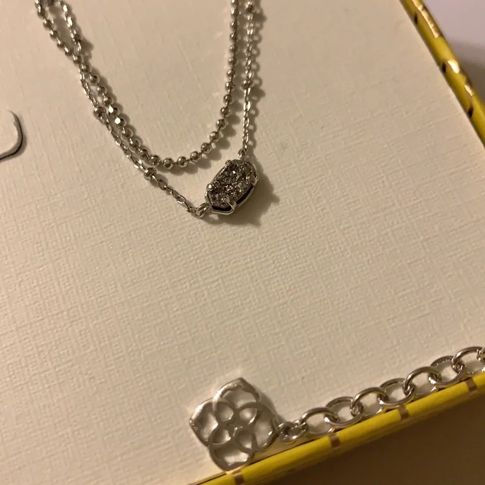 Kendra Scott Emilie Multi Strand Necklace & Earrings Gift Set in Platinum - Picture 9 of 9